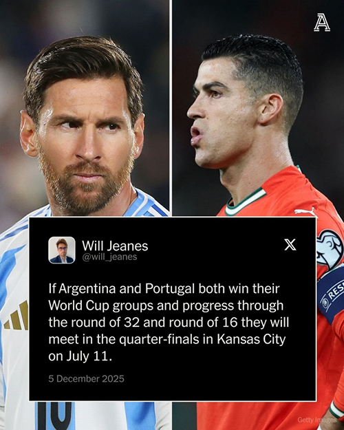 阿根廷葡萄牙若小组头名出线,<a href=/qiuxing360/zuqiu360/119.html target=_blank class=infotextkey>梅西</a>C罗1/4决赛将提前相遇