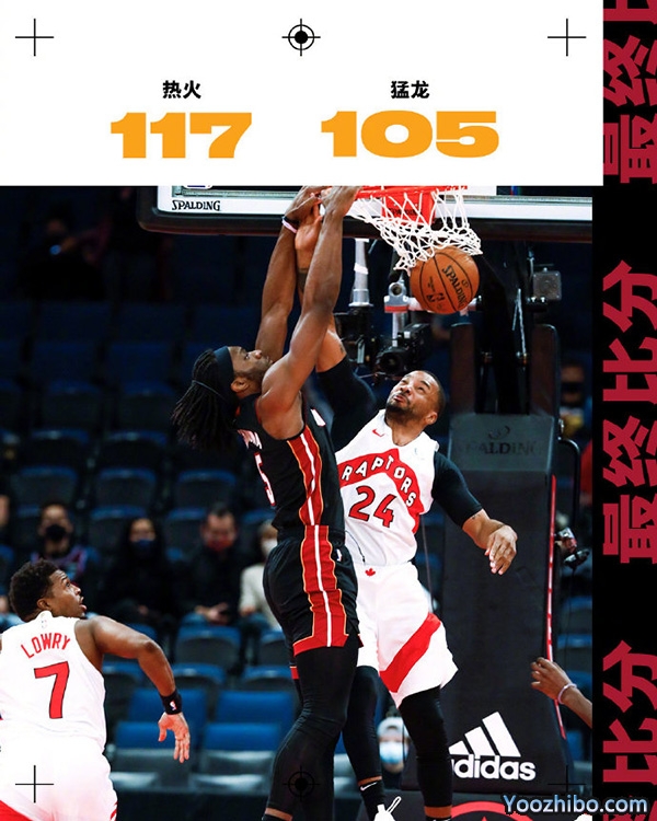 <a href=/lanqiu/zhibode/heat/ target=_blank class=infotextkey>热火</a>以117-105击败了<a href=/lanqiu/zhibode/raptors/ target=_blank class=infotextkey>猛龙</a>