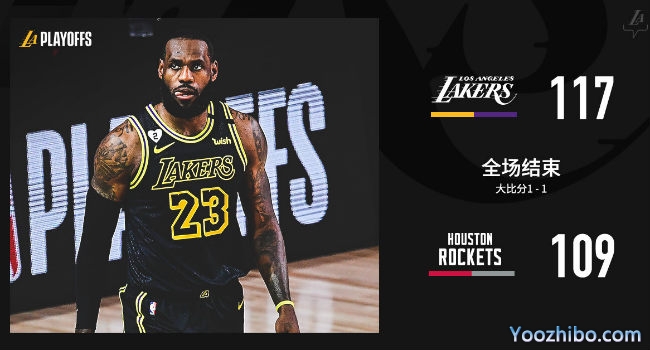 <a href=/lanqiu/zhibode/lakers/ target=_blank class=infotextkey>湖人</a>胜<a href=/lanqiu/zhibode/rockets/ target=_blank class=infotextkey>火箭</a>大比分1-1扳平！